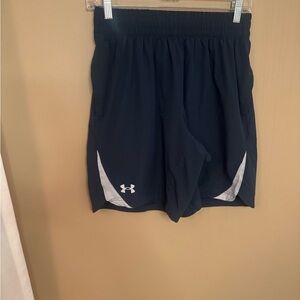 Under Armour Navy Shorts with White Logo